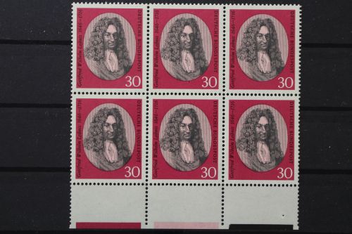 Deutschland, MiNr. 518, 6er Block, Farbrandstreifen, postfrisch