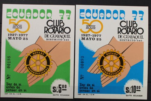 Ecuador, MiNr. Block 76 + 77, ohne Gummierung