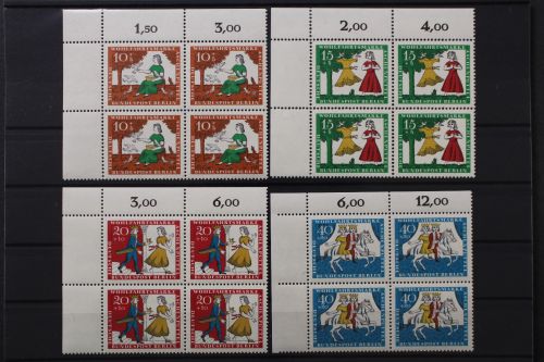Berlin, MiNr. 266-269, 4er Blöcke, Ecken links oben, postfrisch