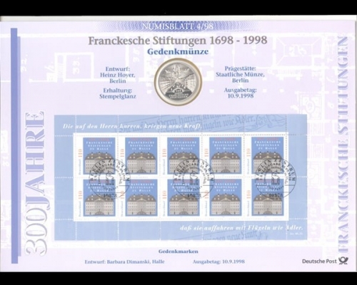 BRD, Numisblatt 4/1998, Franckesche Stiftungen