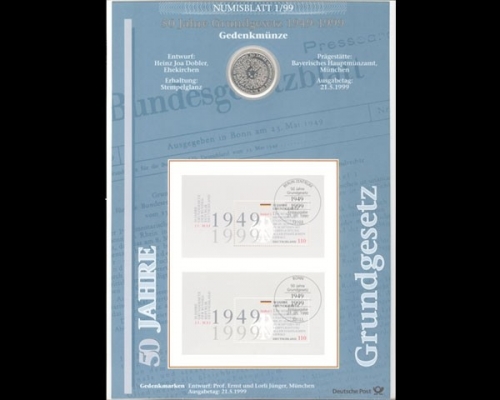 BRD, Numisblatt 1/1999, 50 Jahre Grundgesetz