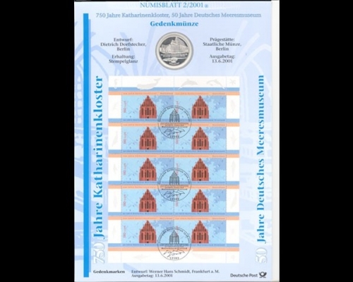 BRD, Numisblatt 2/2001, 750 Jahre Katharinenkloster