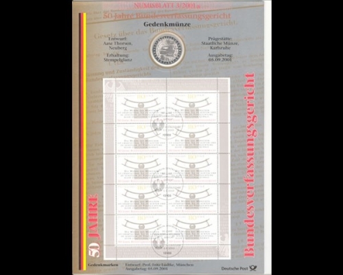 BRD, Numisblatt 3/2001, 50 Jahre Bundesverfassungsgericht