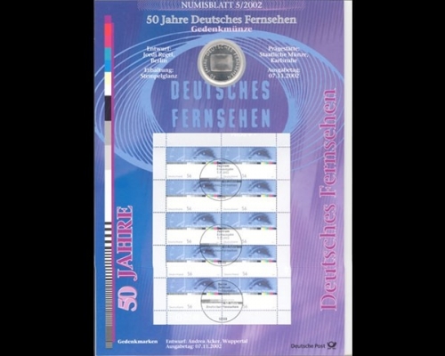 BRD, Numisblatt 5/2002, 50 Jahre Deutsches Fernsehen