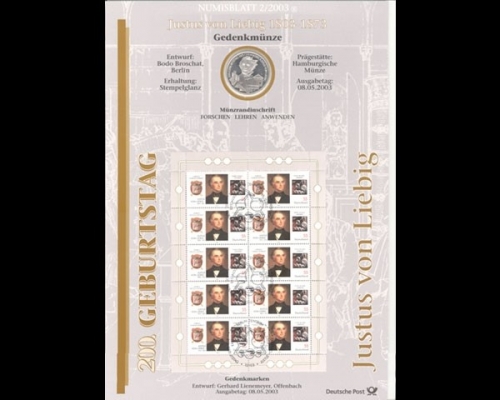 BRD, Numisblatt 2/2003, Justus von Liebig