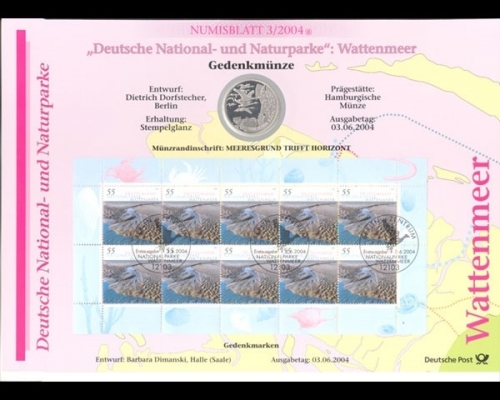 BRD, Numisblatt 3/2004, National- und Naturparke: Wattenmeer