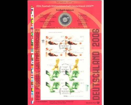 BRD, Numisblatt 6/2004, FIFA Fußballweltmeisterschaft 2006