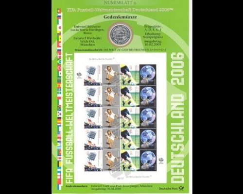 BRD, Numisblatt 6/2005, FIFA Fußballwelmeisterschaft 2006