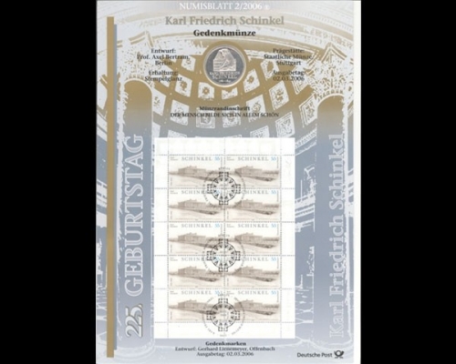 BRD, Numisblatt 2/2006, Karl Friedrich Schinkel