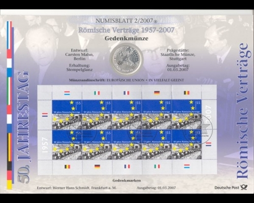 BRD, Numisblatt 2/2007, Römische Verträge 1957-2007