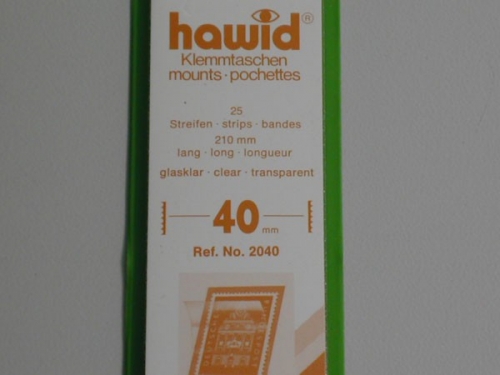 Hawid-Klemmtaschen, 25 Streifen glasklar, 40 mm