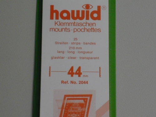 Hawid-Klemmtaschen, 25 Streifen glasklar, 44 mm
