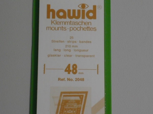 Hawid-Klemmtaschen, 25 Streifen glasklar, 210 x 48 mm
