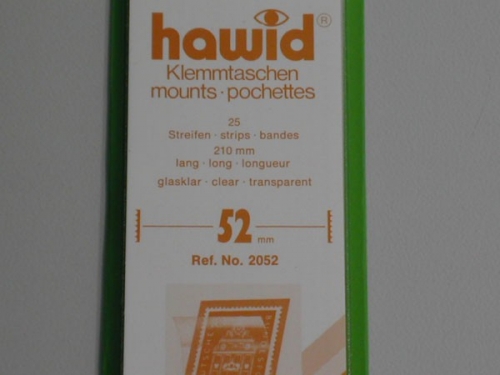 Hawid-Klemmtaschen, 25 Streifen glasklar, 52 mm