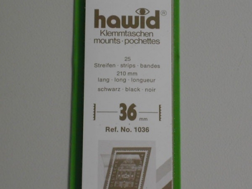 Hawid-Klemmtaschen, 25 Streifen schwarz, 36 mm