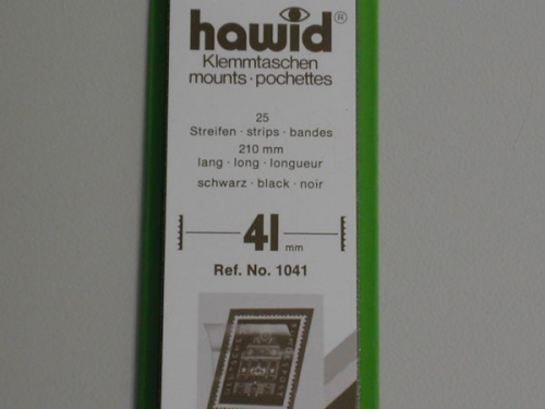 Hawid-Klemmtaschen, 25 Streifen schwarz, 41 mm