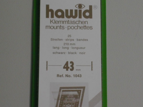 Hawid-Klemmtaschen, 25 Streifen schwarz, 43 mm