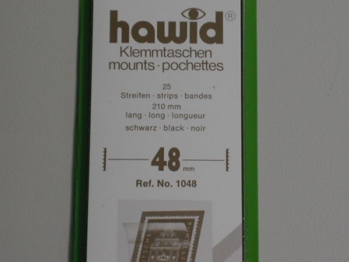 Hawid-Klemmtaschen, 25 Streifen schwarz, 48 mm