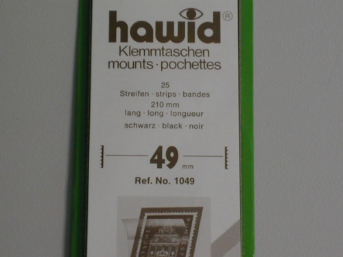 Hawid-Klemmtaschen, 25 Streifen schwarz, 49 mm