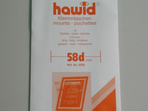 Hawid-Klemmtaschen, 10 Streifen glasklar, 58 mm