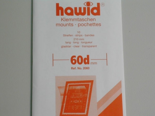 Hawid-Klemmtaschen, 10 Streifen glasklar, 60 mm