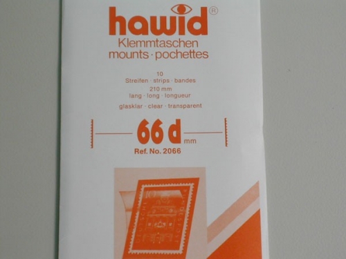 Hawid-Klemmtaschen, 10 Streifen glasklar, 66 mm