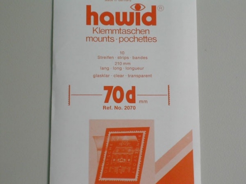 Hawid-Klemmtaschen, 10 Streifen glasklar, 70 mm