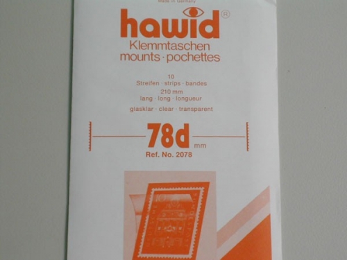 Hawid-Klemmtaschen, 10 Streifen glasklar, 78 mm