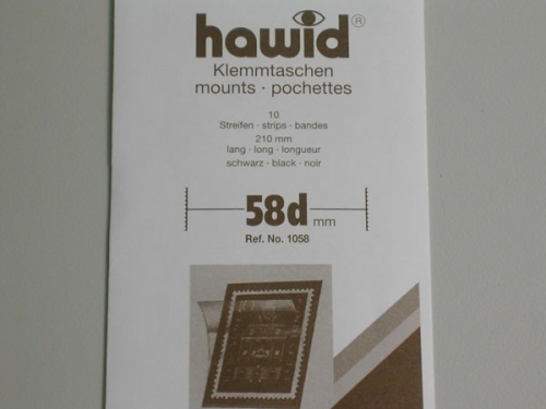 Hawid-Klemmtaschen, 10 Streifen schwarz, 58 mm