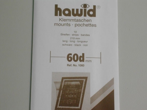 Hawid-Klemmtaschen, 10 Streifen schwarz, 60 mm