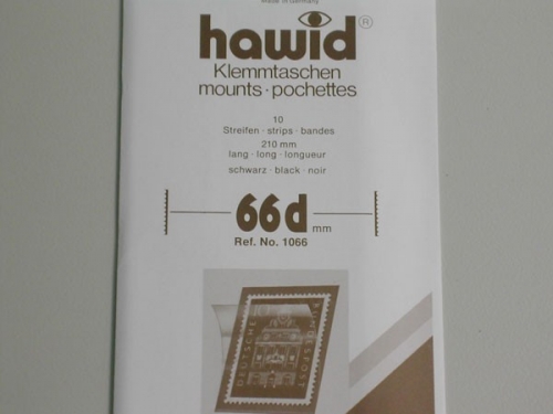 Hawid-Klemmtaschen, 10 Streifen schwarz, 66 mm