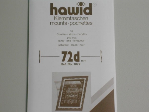 Hawid-Klemmtaschen, 10 Streifen schwarz, 72 mm