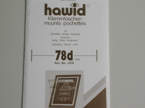 Hawid-Klemmtaschen, 10 Streifen schwarz, 78 mm