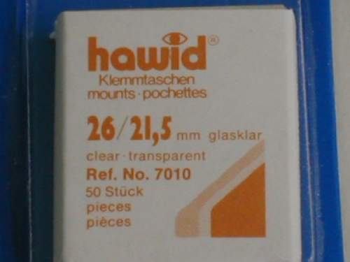 Hawid-Klemmtaschen, 50 Stück, glasklar, 26 x 21,5 mm