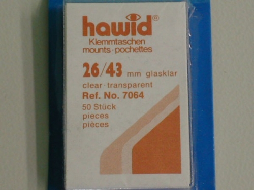 Hawid-Klemmtaschen, 50 Stück, glasklar, 26 x 43 mm