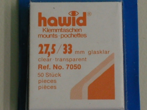Hawid-Klemmtaschen, 50 Stück, glasklar, 27,5 x 33 mm