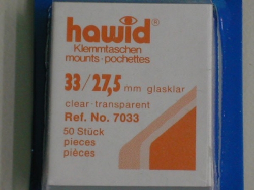 Hawid-Klemmtaschen, 50 Stück, glasklar, 33 x 27,5 mm