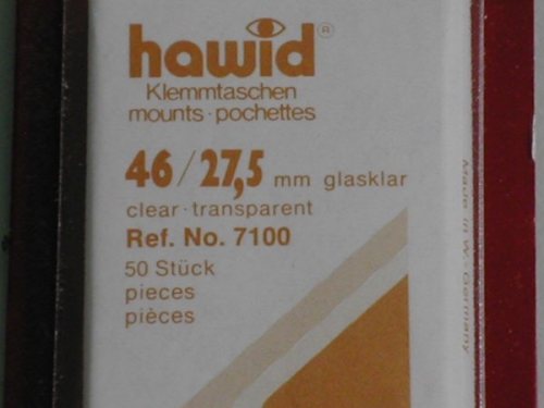 Hawid-Klemmtaschen, 50 Stück, glasklar, 46 x 27,5 mm