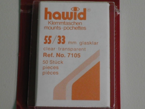 Hawid-Klemmtaschen, 50 Stück, glasklar, 55 x 33 mm
