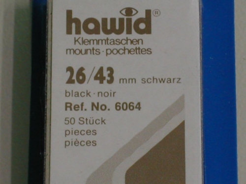 Hawid-Klemmtaschen, 50 Stück, schwarz, 26 x 43 mm