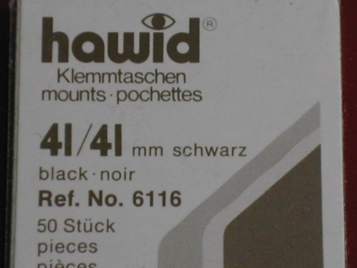 Hawid-Klemmtaschen, 50 Stück, schwarz, 41 x 41 mm