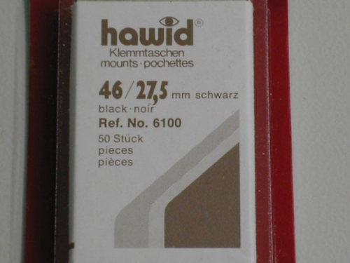 Hawid-Klemmtaschen, 50 Stück, schwarz, 46 x 27,5 mm