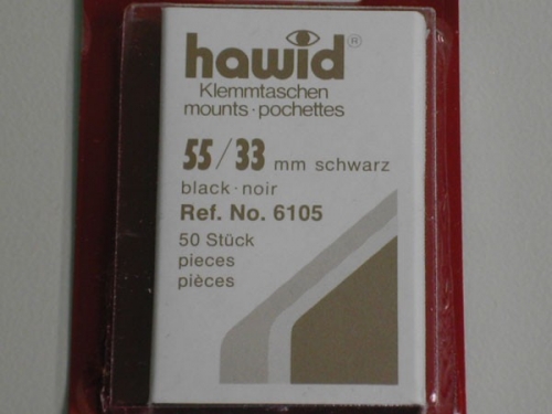 Hawid-Klemmtaschen, 50 Stück, schwarz, 55 x 33 mm