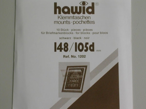 Hawid-Klemmtaschen, 10 Stück, schwarz, 148 x 105 mm