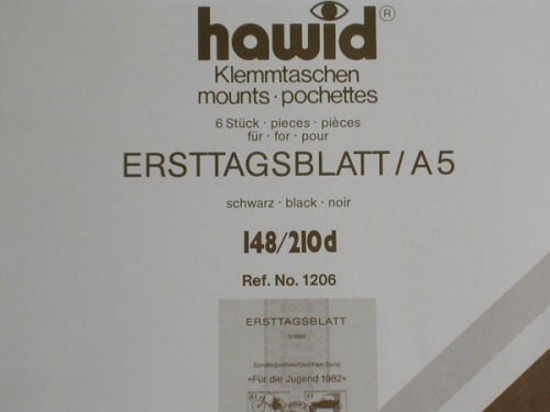 Hawid-Klemmtaschen, 6 Stück, schwarz, 148 x 210 mm