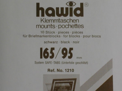 Hawid-Klemmtaschen, 10 Stück, schwarz, 165 x 95 mm