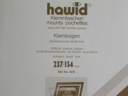 Hawid-Klemmtaschen, 5 Stück, schwarz, 237 x 154 mm