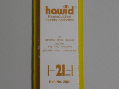 Hawid-Klemmtaschen, 25 Streifen glasklar, 21 mm