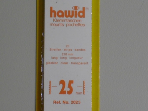 Hawid-Klemmtaschen, 25 Streifen glasklar, 25 mm