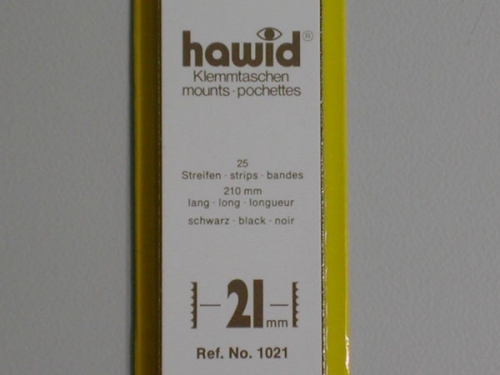 Hawid-Klemmtaschen, 25 Streifen schwarz, 21 mm